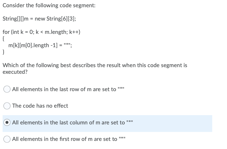 if a has fewer than 10) are different; false otherwise None of