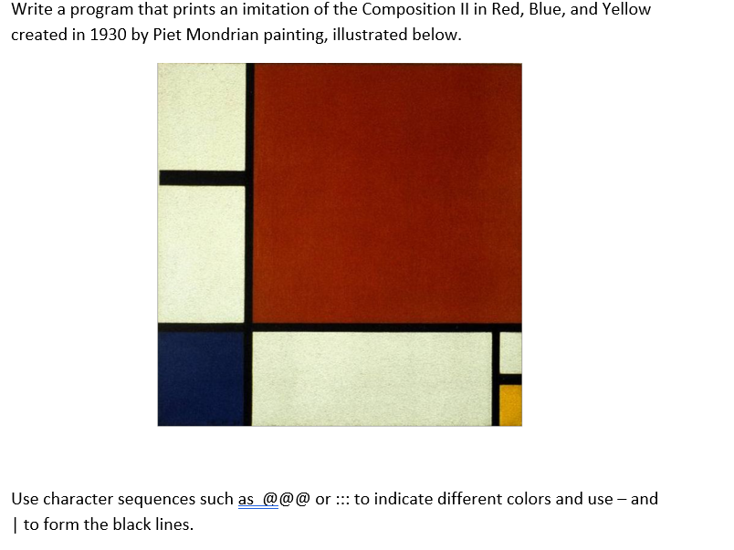 Write a java program that prints an imitation of the Composition