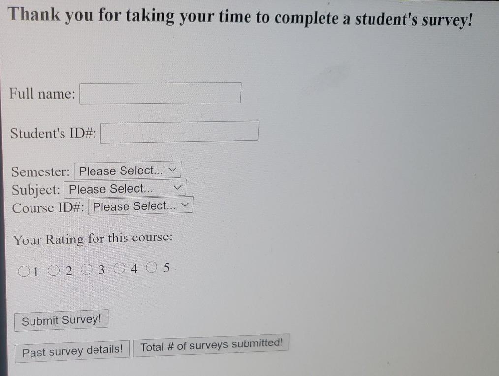 some css and html style survey the backend i will be using