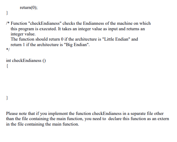 QUESTION: Write a function to check if a machine uses little endian