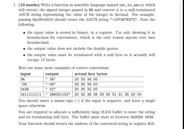 Please use ARM Assembly Language. In the code please add a comments