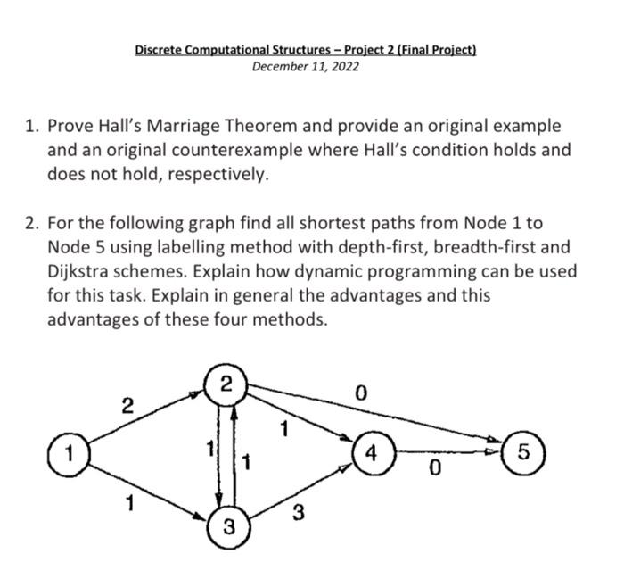  Discrete Computational Structures - Project 2 (Final Project) December 11, 2022