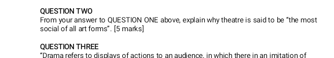  QUESTION TWO From your answer to QUESTION ONE above, explain why