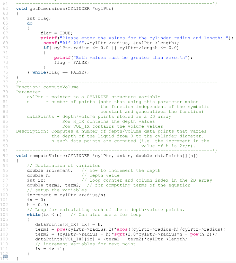 Author: Gilbert Arbez, Fal1 2015 Description: Calculates ho the volume changes fo