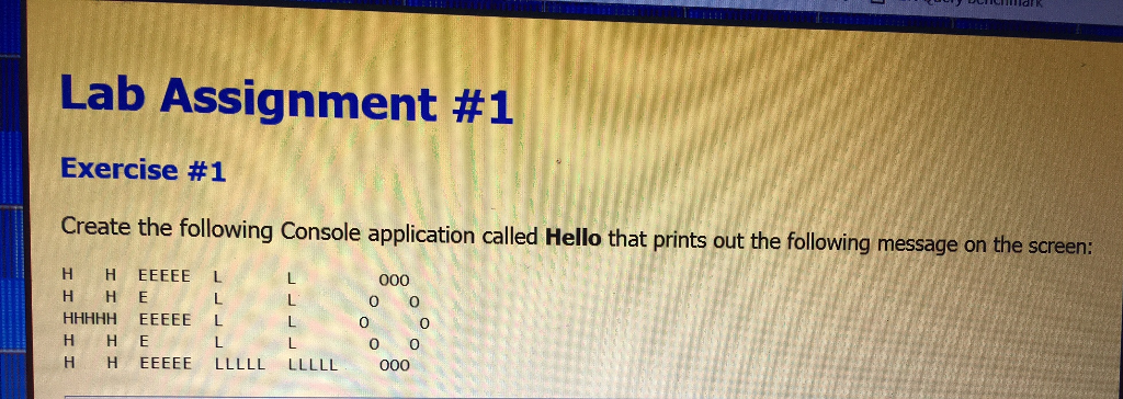 Using C#. Please include comments in the application. Create the following Console