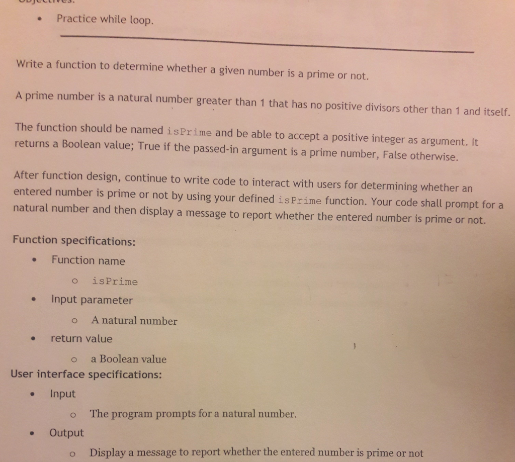 Python program not using 'for' loop Practice while loop. Write a