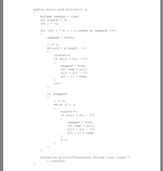 is a variant of bubble sort (for arrays) where the direction of