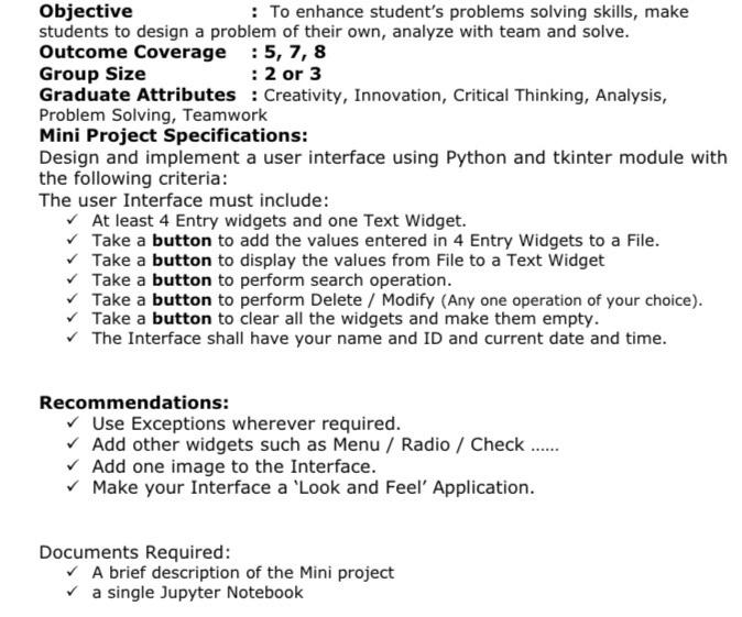  Objective : To enhance student's problems solving skills, make students to