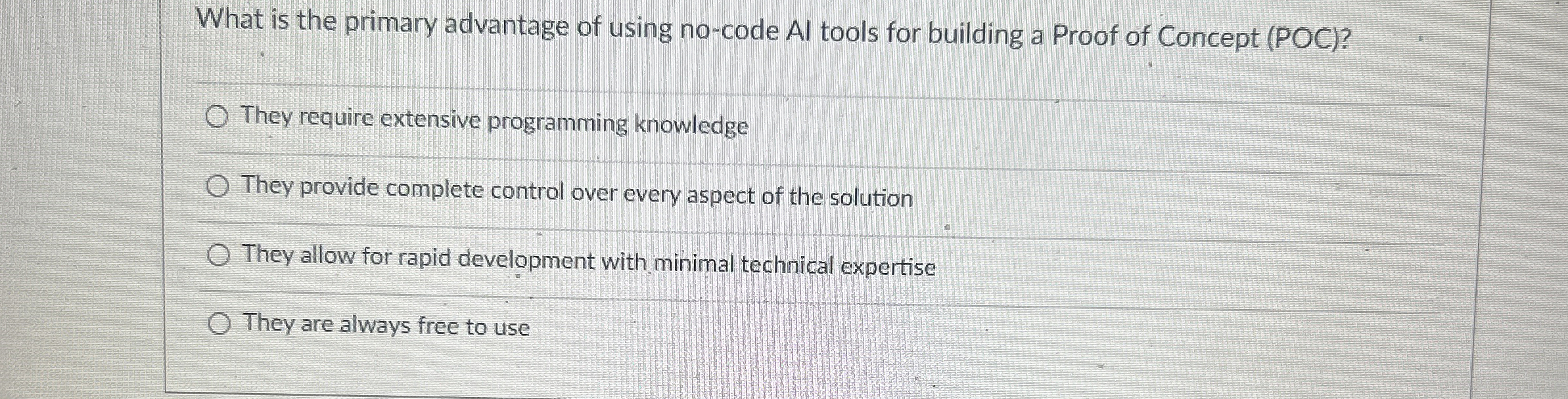 What is the primary advantage of using no-code Al tools for