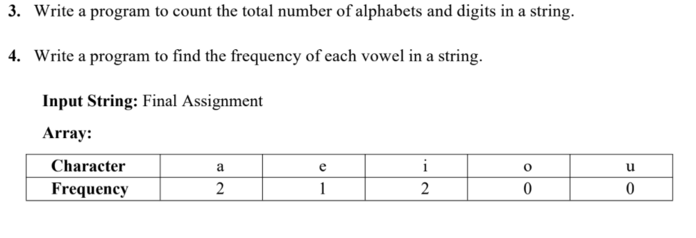 3. Write a program to count the total number of alphabets