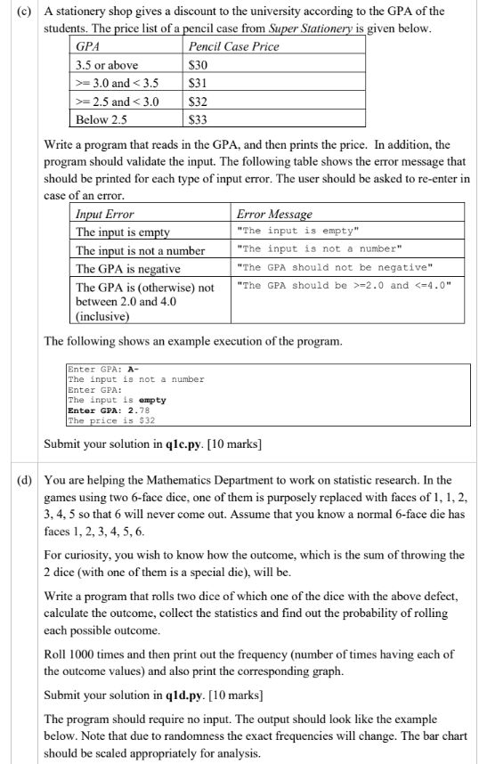 Please help me solve me the questions down below: c) A stationery