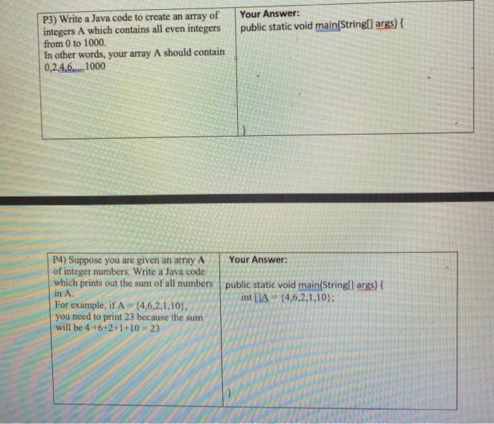 A = {10,15,24,9,45,67,89); Pl) You are given an array of integers: 89