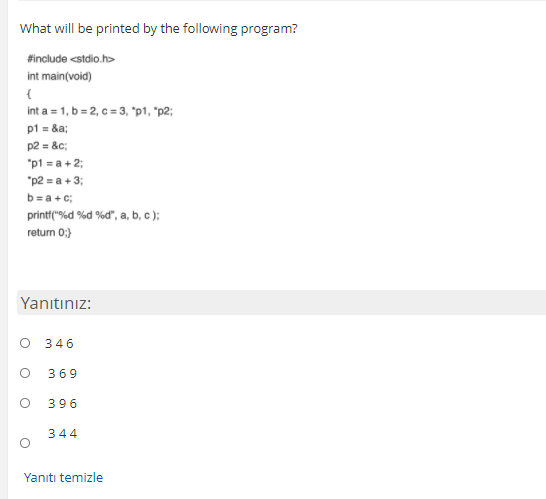What will be printed by the following program? #include int main(void)