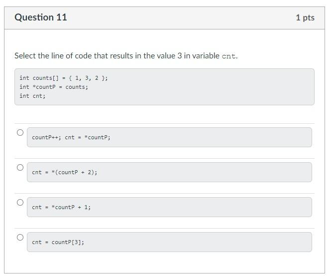 3 questions. Question 10 1 pts Identify any problem(s) with the following