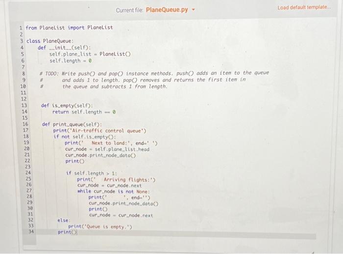 4.12 LAB: Air-traffic control (queue using a linked list) Given a partial