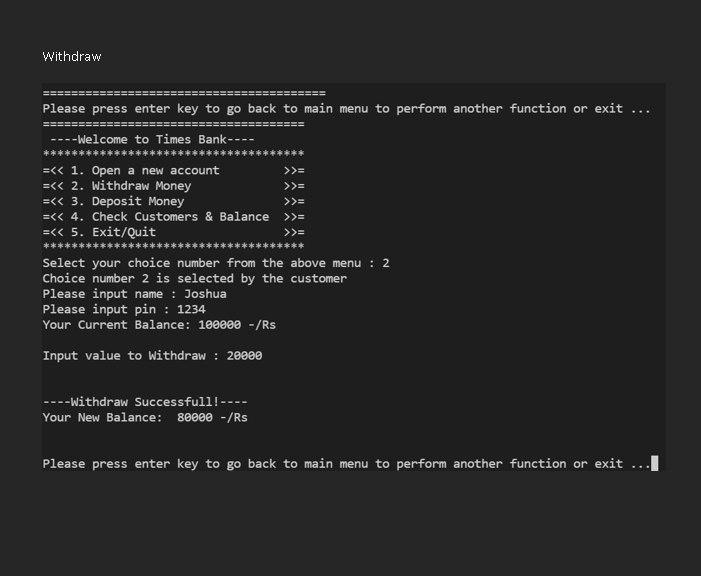the function: 1. When the user enters the user name and password