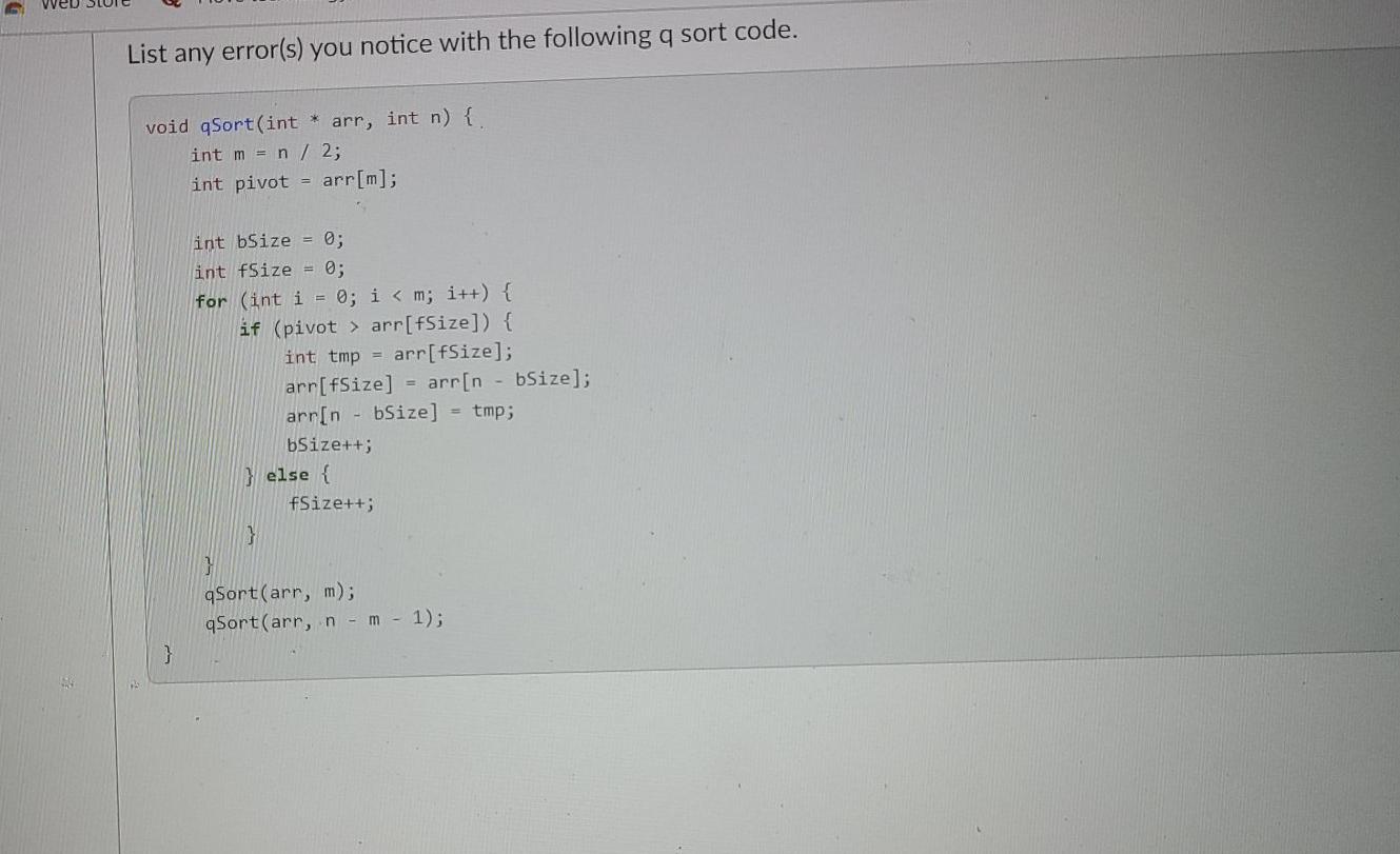  in c please and explain List any error(s) you notice with