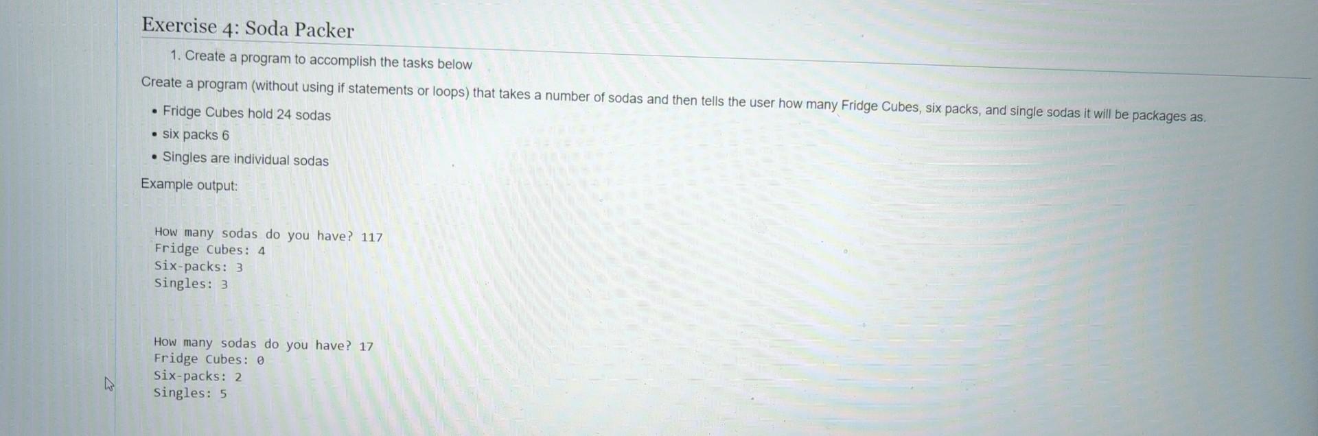 write in python 1. Create a program to accomplish the tasks