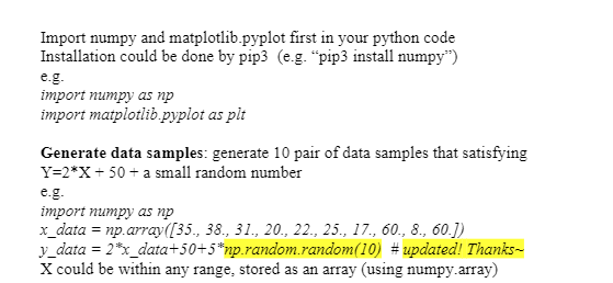  Import numpy and matplotlib.pyplot first in your python code Installation could