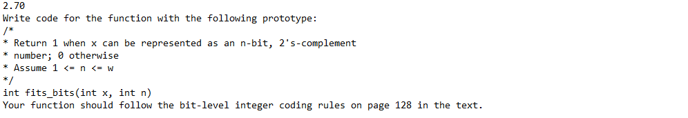  Write code for the function with the following prototype:/* * Return
