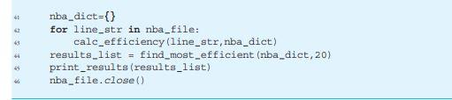 up: For the code below add tests for the find_most_efficient function using