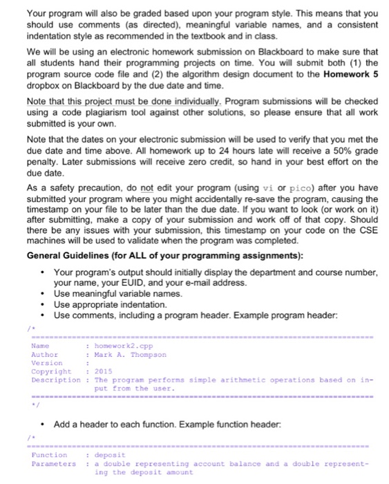that will display to the screen. In Homework 6, you will continue
