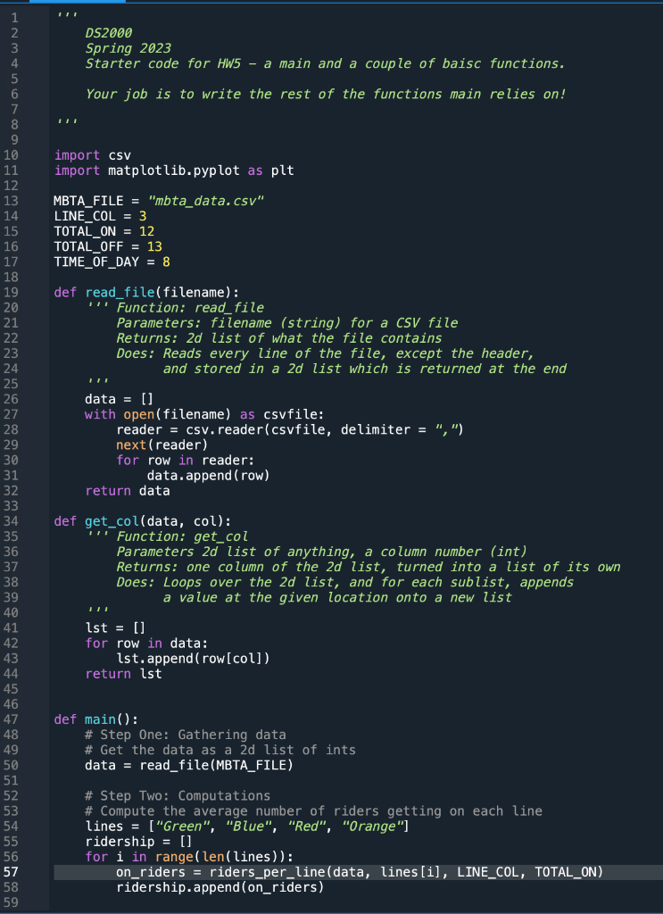 Problem 1 - Average Riders Per Line (Plese using Python and careful