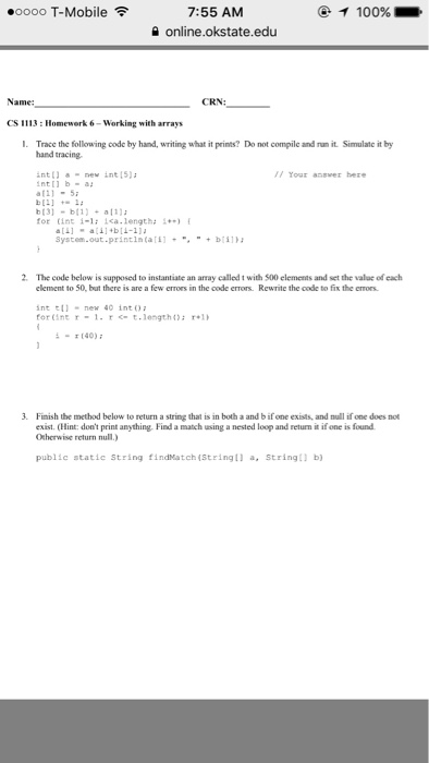  Trace the following code by hand, writing what it prints? Do