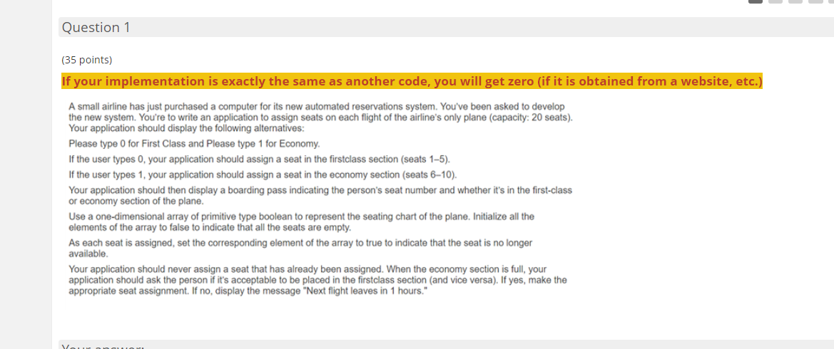  Question 1 (35 points) If your implementation is exactly the same
