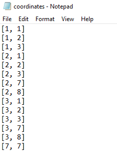 the coordinates and their respective values from the txt files, find the