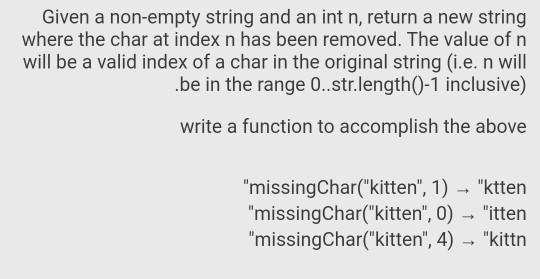  Given a non-empty string and an int n, return a new
