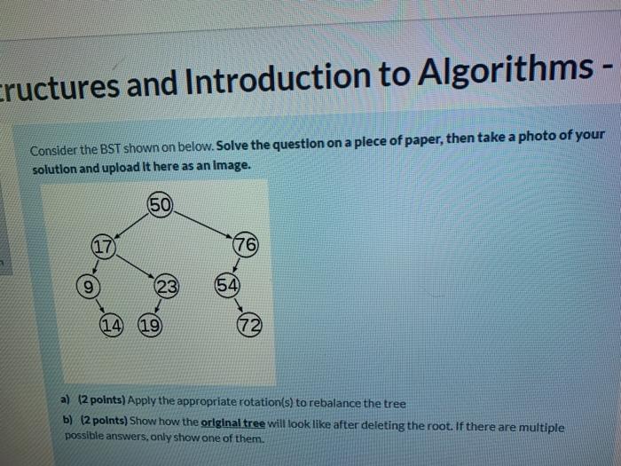  cructures and Introduction to Algorithms - Consider the BST shown on