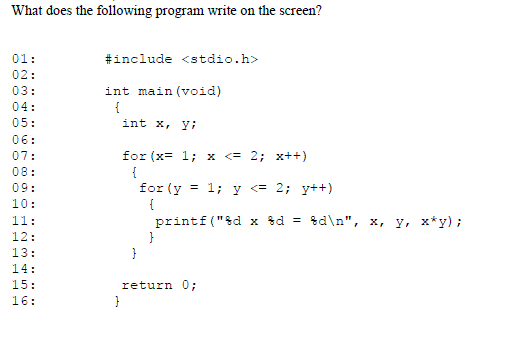 screen 01 02: 03: 04: 05: 06: 07: 08: 09: 10: #include