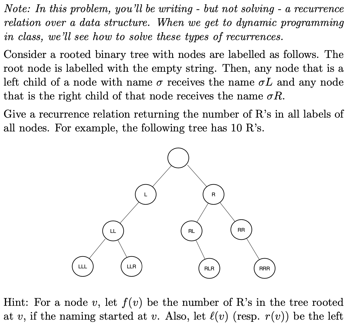  Note: In this problem, you'll be writing - but not solving