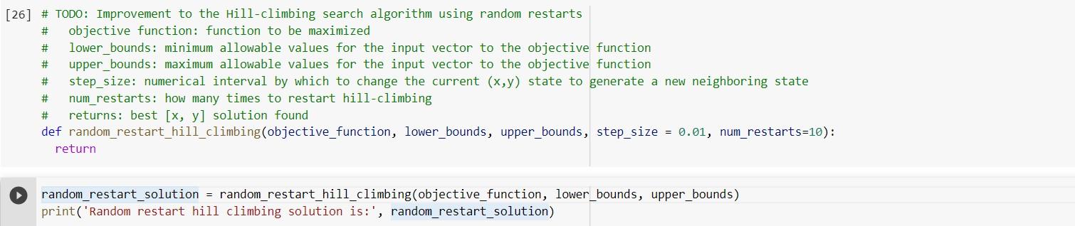 This is random Restart of Hill Climbing Search algorithm using local search