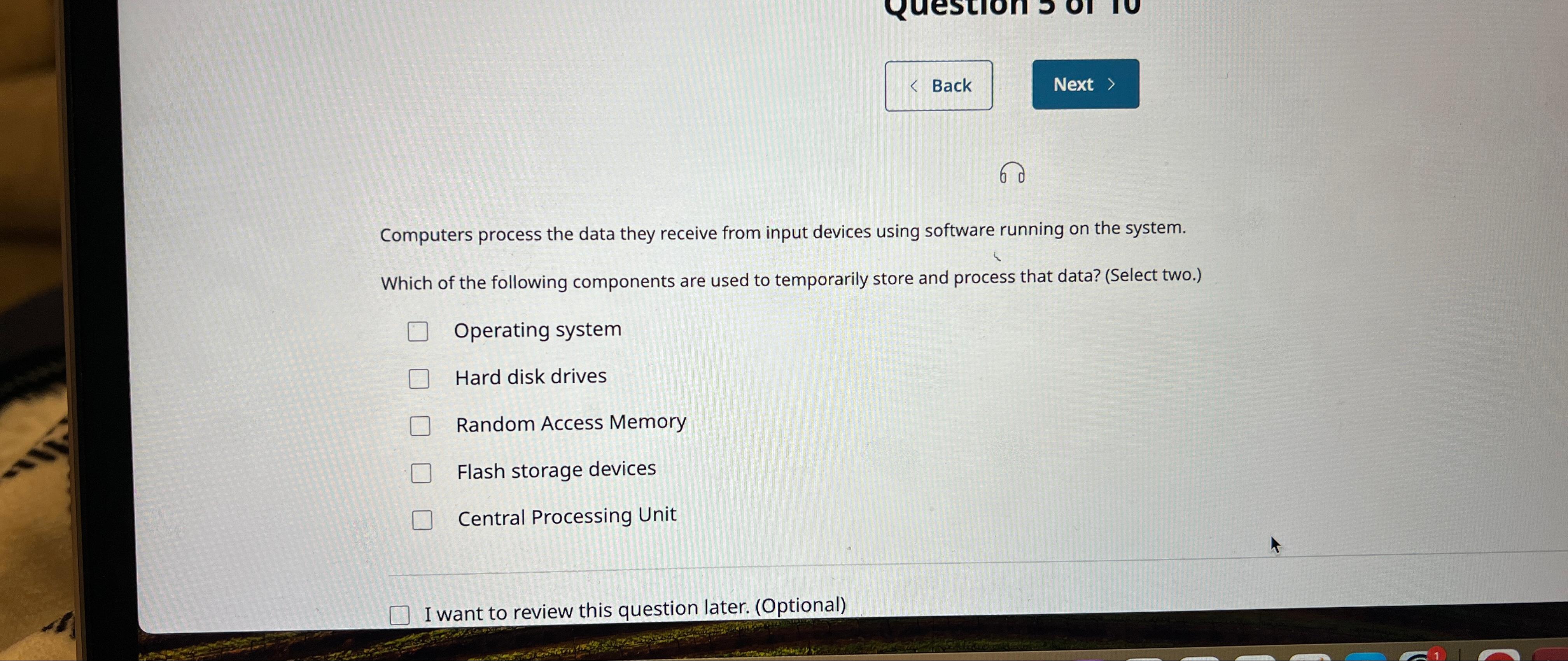  Computers process the data they receive from input devices using software