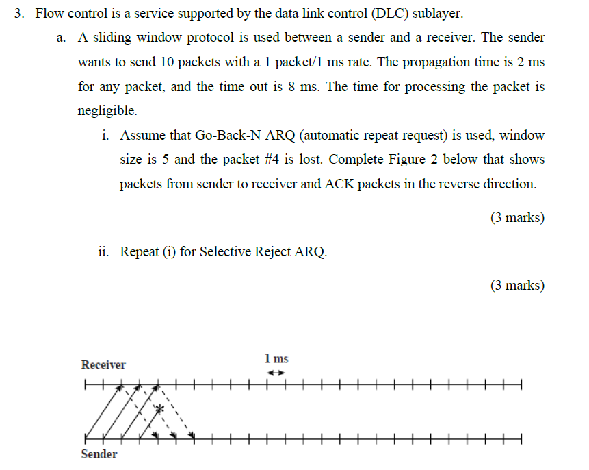 3. Flow control is a service supported by the data link