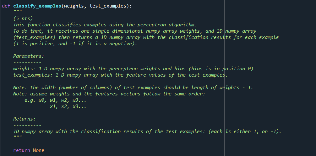 For this question, only python and numpy package are allowed to use