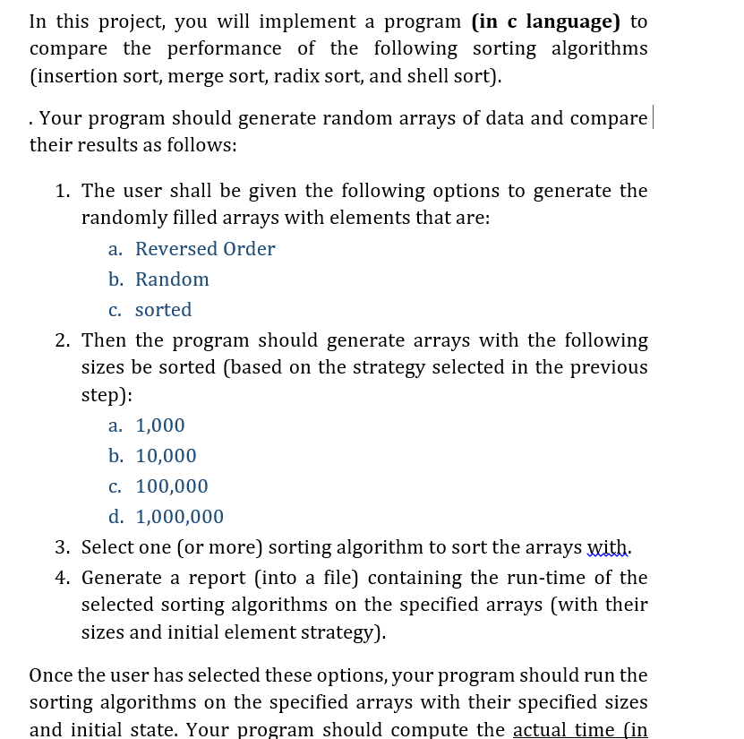 In this project, you will implement a program (in c language)