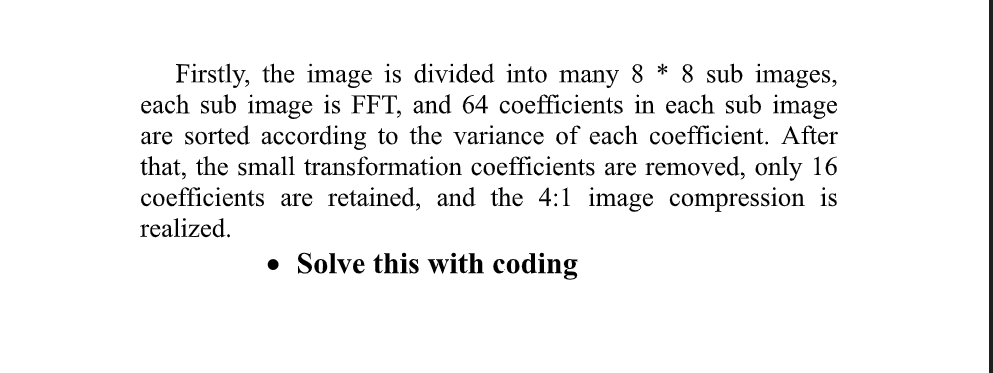 is FFT, and 64 coefficients in each sub image are sorted according