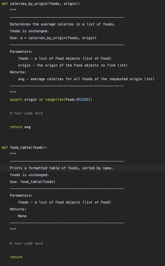 list of foods by origin. foods is unchanged. Use: V = by_origin(foods,