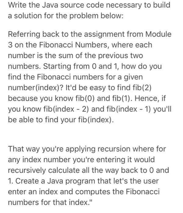  Write the Java source code necessary to build a solution for