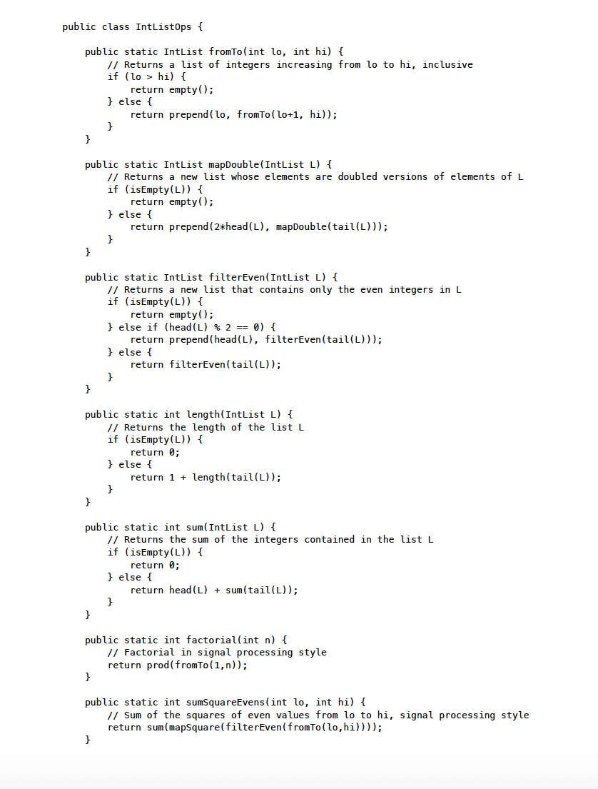 new list by appending elements of L2 onto end of L1 3