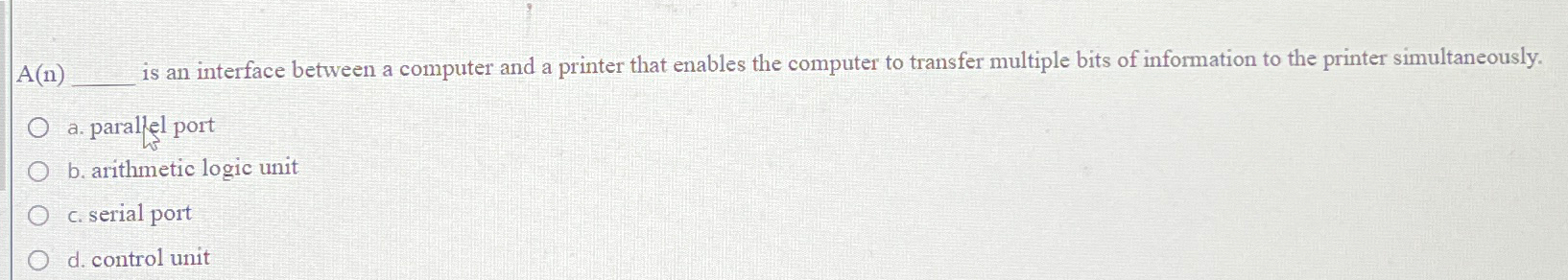  A(n) is an interface between a computer and a printer that