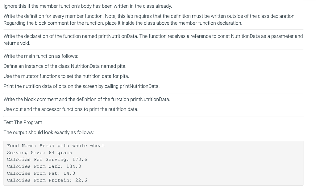 the program using the information provided below. Write A Class Declare a