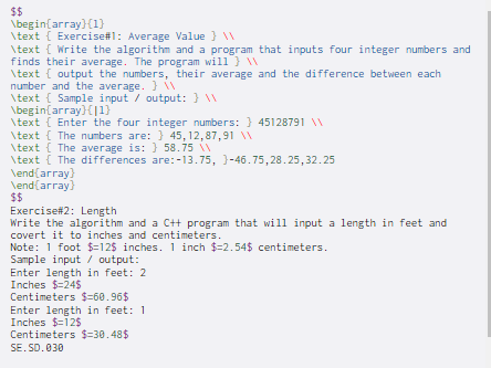  $$ \begin{array}{1) \text { Exercise#1: Average Value } \text { Write