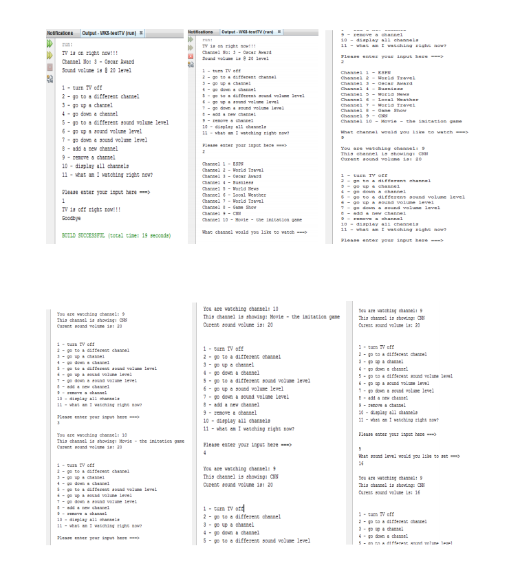 must implement the functionality below using classes. No credits will be given