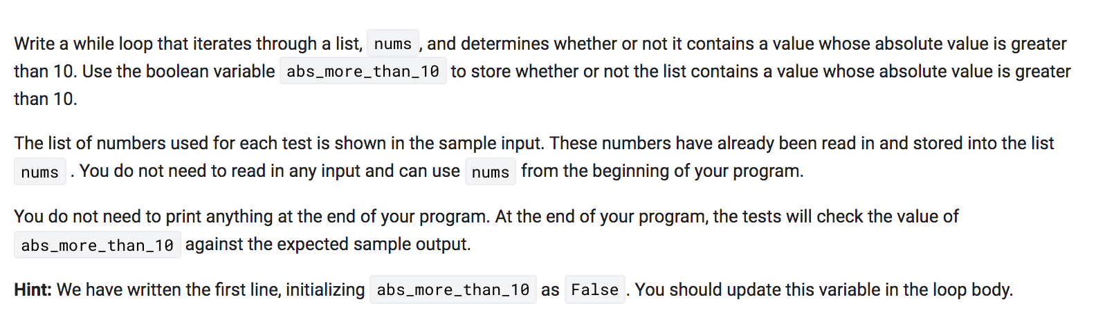 How do i write this in Python? Write a while loop that