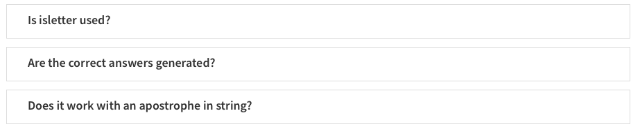 consecutively in the string. The function also determine the number of characters
