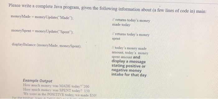  in java formatt Please write a complete Java program, given the